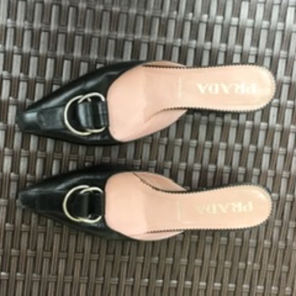 PRADA BLACK MULE SHOES - Picture 2 of 2